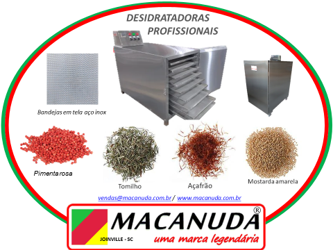 MÁQUINA DESIDRATADORA INDUSTRIAL DE PIMENTA ROSA MACANUDA